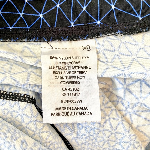 Bench Leggings size M Abstract Geometric Neon Blue on Black - Manchester UK - Picture 7 of 10